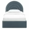 Modway Solana Arched Performance Velvet Twin Platform Bed Blue Front - Modway Solana Arched Performance Velvet Twin Platform Bed Blue Front