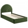 Modway Solana Arched Performance Velvet Twin Platform Bed Green