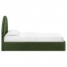 Modway Solana Arched Performance Velvet Twin Platform Bed Green Side