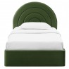 Modway Solana Arched Performance Velvet Twin Platform Bed Green Front