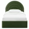 Modway Solana Arched Performance Velvet Twin Platform Bed Green Front - Modway Solana Arched Performance Velvet Twin Platform Bed Green Front