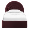 Modway Solana Arched Performance Velvet Twin Platform Bed Pruple Front