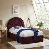 Modway Solana Arched Performance Velvet Twin Platform Bed Pruple
