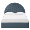 Modway Solana Arched Performance Velvet Full Platform Bed Blue Front