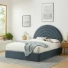 Modway Solana Arched Performance Velvet King Platform Bed Blue - Modway Solana Arched Performance Velvet King Platform Bed Blue