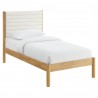 Modway Olea Channel Tufted Boucle Solid Wood Twin Platform Bed Oak