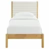 Modway Olea Channel Tufted Boucle Solid Wood Twin Platform Bed Oak Front - Modway Olea Channel Tufted Boucle Solid Wood Twin Platform Bed Oak Front