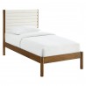 Modway Olea Channel Tufted Boucle Solid Wood Twin Platform Bed Walnut