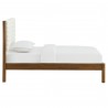 Modway Olea Channel Tufted Boucle Solid Wood Twin Platform Bed Walnut Side