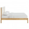 Modway Olea Channel Tufted Boucle Solid Wood Queen Platform Bed Oak Side