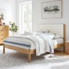 Modway Olea Channel Tufted Boucle Solid Wood Queen Platform Bed Oak