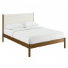 Modway Olea Channel Tufted Boucle Solid Wood Queen Platform Bed Walnut