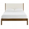 Modway Olea Channel Tufted Boucle Solid Wood Queen Platform Bed Walnut Front