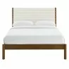 Modway Olea Channel Tufted Boucle Solid Wood Queen Platform Bed Walnut Front - Modway Olea Channel Tufted Boucle Solid Wood Queen Platform Bed Walnut Front