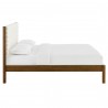 Modway Olea Channel Tufted Boucle Solid Wood King Platform Bed Walnut Side