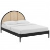 Modway Odette Queen Arched Rattan Cane Platform Bed Black