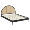 Modway Odette Queen Arched Rattan Cane Platform Bed Black