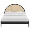 Modway Odette Queen Arched Rattan Cane Platform Bed Black Front - Modway Odette Queen Arched Rattan Cane Platform Bed Black Front