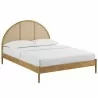 Modway Odette Queen Arched Rattan Cane Platform Bed Oak - Modway Odette Queen Arched Rattan Cane Platform Bed Oak