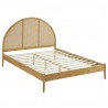 Modway Odette Queen Arched Rattan Cane Platform Bed Oak