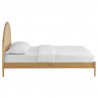 Modway Odette Queen Arched Rattan Cane Platform Bed Oak Side
