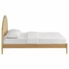 Modway Odette Queen Arched Rattan Cane Platform Bed Oak Side - Modway Odette Queen Arched Rattan Cane Platform Bed Oak Side