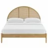 Modway Odette Queen Arched Rattan Cane Platform Bed Oak Front - Modway Odette Queen Arched Rattan Cane Platform Bed Oak Front