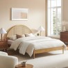 Modway Odette Queen Arched Rattan Cane Platform Bed Oak