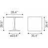 Zuo Modern Molly Dining Table in White - Seat Dimension - Zuo Modern Molly Dining Table in White - Seat Dimension