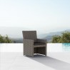 Azzurro Monaco Dining Chair With Matte Charcoal Aluminum And Stone Gray All-Weather Wicker - Lifestyle