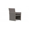 Azzurro Monaco Dining Chair With Matte Charcoal Aluminum And Stone Gray All-Weather Wicker - Angled