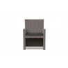 Azzurro Monaco Dining Chair With Matte Charcoal Aluminum And Stone Gray All-Weather Wicker - Front