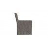 Azzurro Monaco Dining Chair With Matte Charcoal Aluminum And Stone Gray All-Weather Wicker - Side