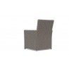 Azzurro Monaco Dining Chair With Matte Charcoal Aluminum And Stone Gray All-Weather Wicker - Back Angled