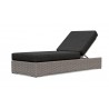 Azzurro Monaco Lounge Chair With Matte Charcoal Aluminum Frame And Stone Gray All-Weather Wicker - Angled