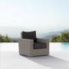 Azzurro Living Monaco Club Chair With Slate Cushion - Angled Lifestyle