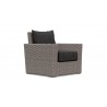 Azzurro Monaco Club Chair In Matte Charcoal Aluminum Frame With Stone Gray All-Weather Wicker - Angled