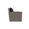 Azzurro Monaco 2 Seat Sofa With Matte Charcoal Aluminum Frame And Stone Gray All-Weather Wicker - Side