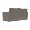 Azzurro Monaco 2 Seat Sofa With Matte Charcoal Aluminum Frame And Stone Gray All-Weather Wicker - Back Angle
