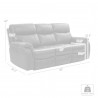 Armen Living Montague Dual Power Headrest and Lumbar Support Reclining Sofa in Genuine Brown Leather Side Open