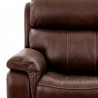 Armen Living Montague Dual Power Headrest and Lumbar Support Reclining Sofa in Genuine Brown Leather Side Open