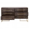Mosaic Double Dresser - Rustic Java - Front with Opened Drawer