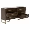 Mosaic Double Dresser - Rustic Java - Angled with Drawer Opened - Mosaic Double Dresser - Rustic Java - Angled with Drawer Opened