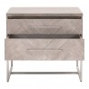 Mosaic Nightstand - Natural Gray - Front with Opened Cabinet