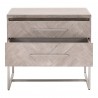 Mosaic Nightstand - Natural Gray - Front with Opened Cabinet