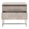 Mosaic Nightstand - Natural Gray - Front with Opened Cabinet - Mosaic Nightstand - Natural Gray - Front with Opened Cabinet