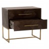 Mosaic Nightstand - Rustic Java - Angled with Cabinet Opened