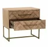 Mosaic Nightstand - Stone Wash - Cabinet Opened - Mosaic Nightstand - Stone Wash - Cabinet Opened
