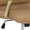 Sunpan Kleo Office Chair in Tan - Seat Closeup Angle - Sunpan Kleo Office Chair in Tan - Seat Closeup Angle