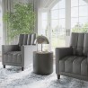 Sunpan Romalda Lounge Chair - Vintage Charcoal Leather - Lifestyle